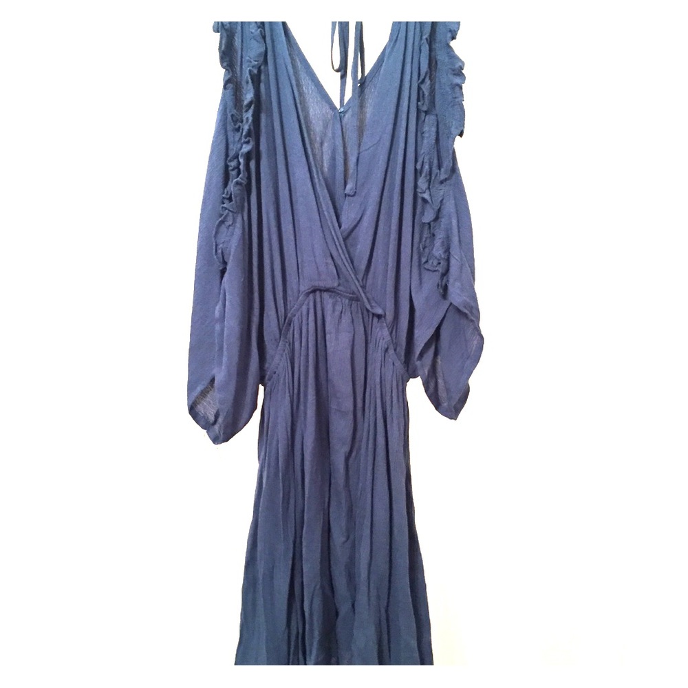 Blue Open shoulder dress